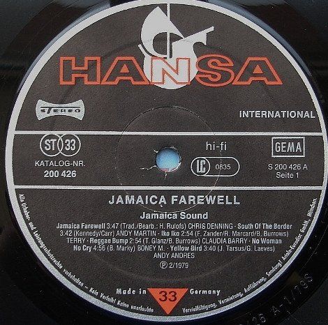 Dischi in vinile: Vinyl, Jamaica Farewell  1979 – Usato da Zürich venduto da Chrigelvelo 2
