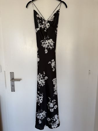 Black Floral Print Maxi Dress
