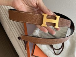 Hermès Gürtel Constance, Gr. 75, Goldschnalle