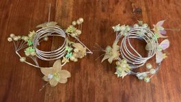 2er Set Tischdeko Blumen Vintage Style