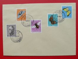 1950, FDC: J133-J137 sauber von PLATZ (WALZENHAUSEN) K 350.-