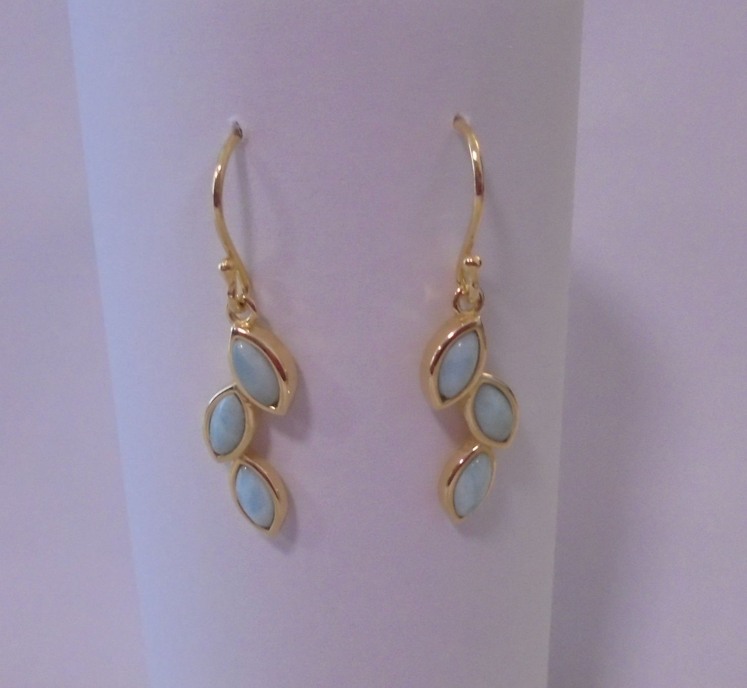 Orecchini pendenti & Orecchini a lobo: Echtschmuck: Larimar Silberohrhänger, vergoldet – Nuovo (secondo la descrizione) da Zuchwil venduto da maumauchi 8