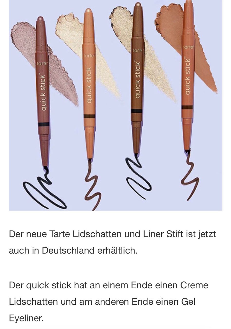 Make-up: tarte quick stick waterproof shadow & liner Ladenpreis CHF26 – Nuovo e nell'imballaggio originale da Zürich venduto da deruja 7