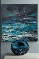 Gemälde Meer Gewitter handmade 80×80