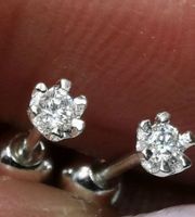 Boucles d'oreille argent diamants de moissanite 0,06 ct GRA