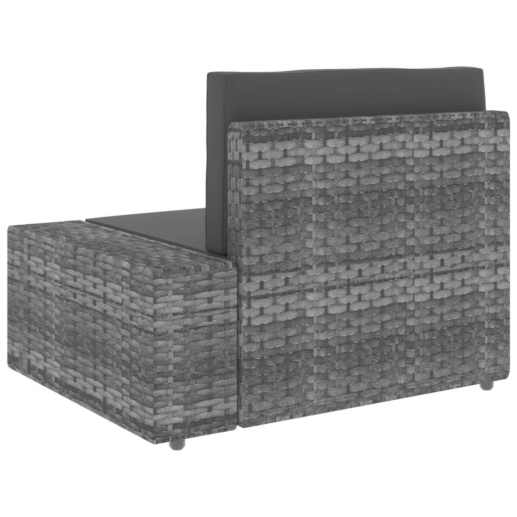 Divani: vidaXL Modulares 3-Sitzer-Sofa Poly Rattan Grau – Nuovo e nell'imballaggio originale da Baar venduto da vidaxl 5