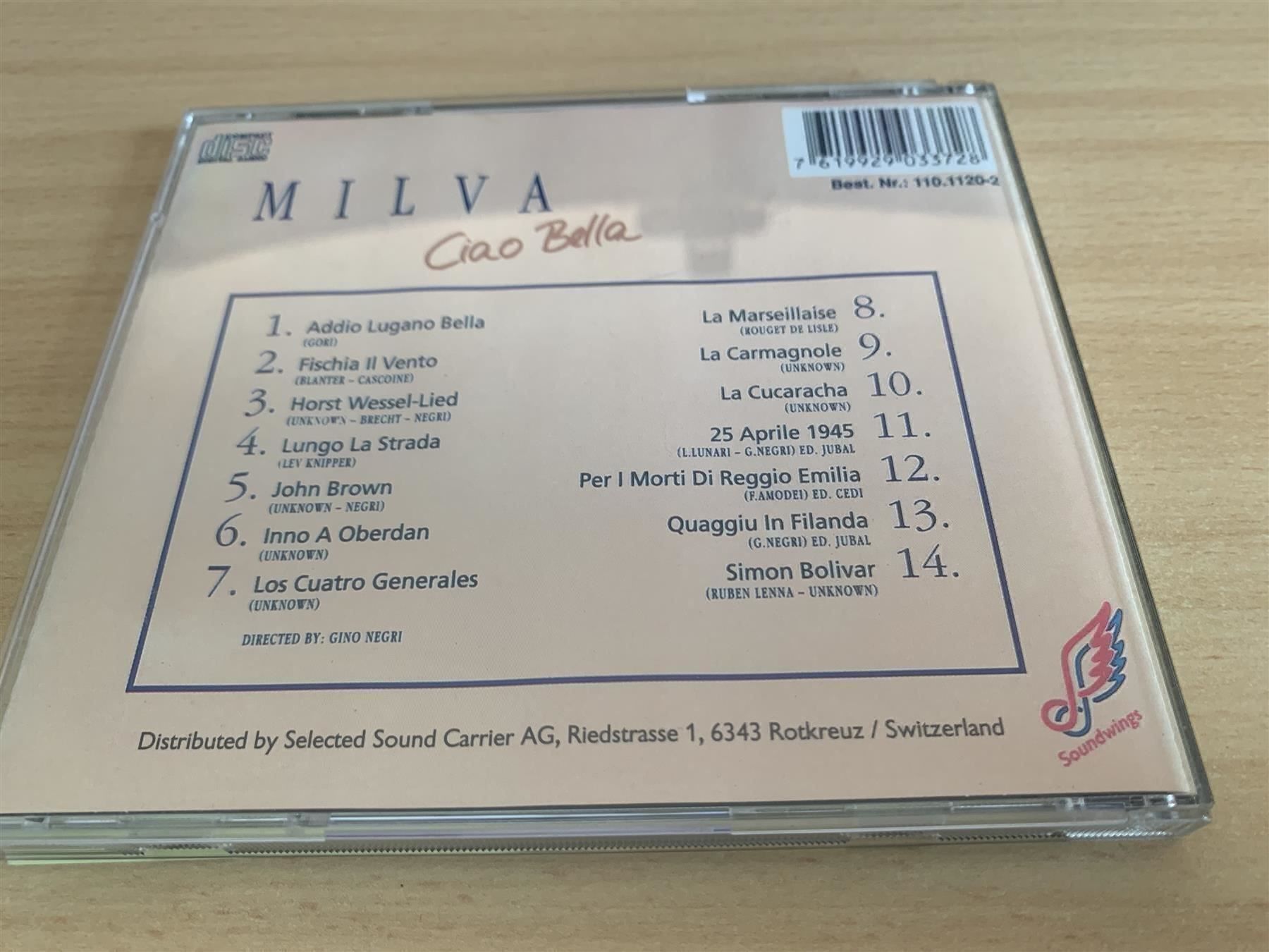 CD: Milva – Ciao Bella – Usato da Rikon im Tösstal venduto da Alpenmutz 1