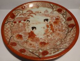 ANTIKER -JAPANISCHER SAMMEL-TELLER,-14 CM RUND,-VINTAGE