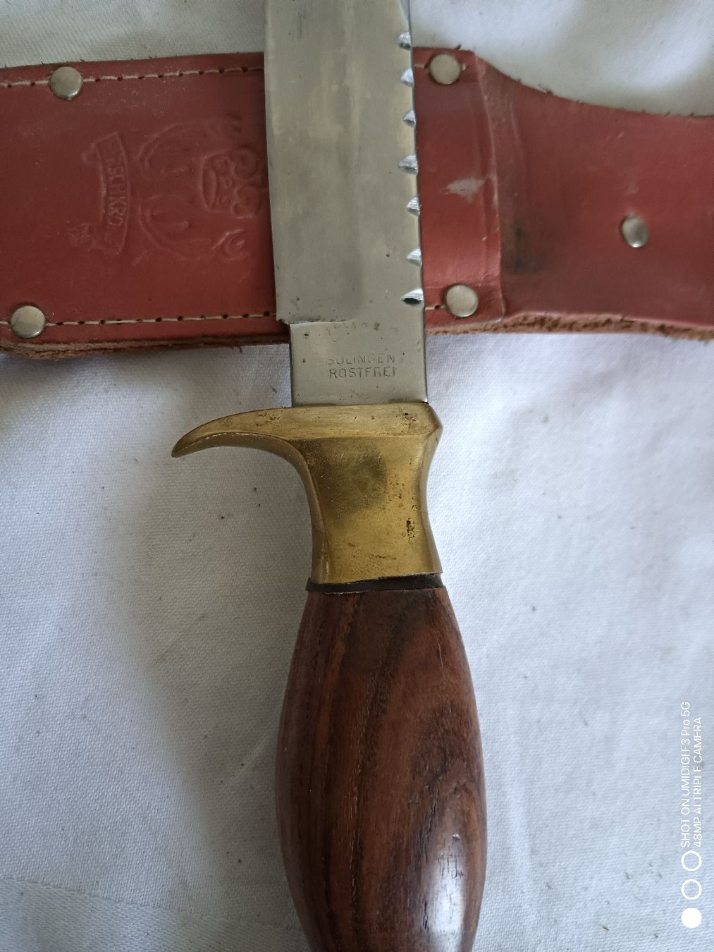 Accessori: Jagdmesser Hirschkrone mit Lederscheide rostfrei – Usato da Aarwangen venduto da to-hirschi 3