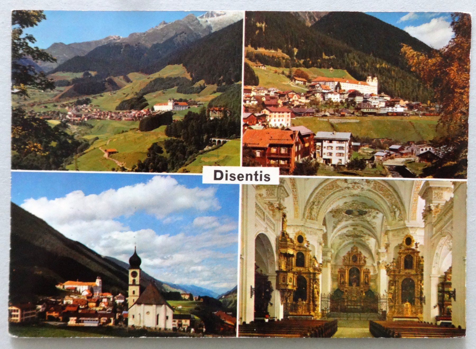 Cartoline postali: Disentis und Klosterkirche innen – Usato da Fétigny venduto da Billy2miny