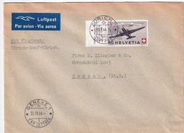 Luftpostbrief Sonderflug Zürich - Genf - Zürich 20.09.1944