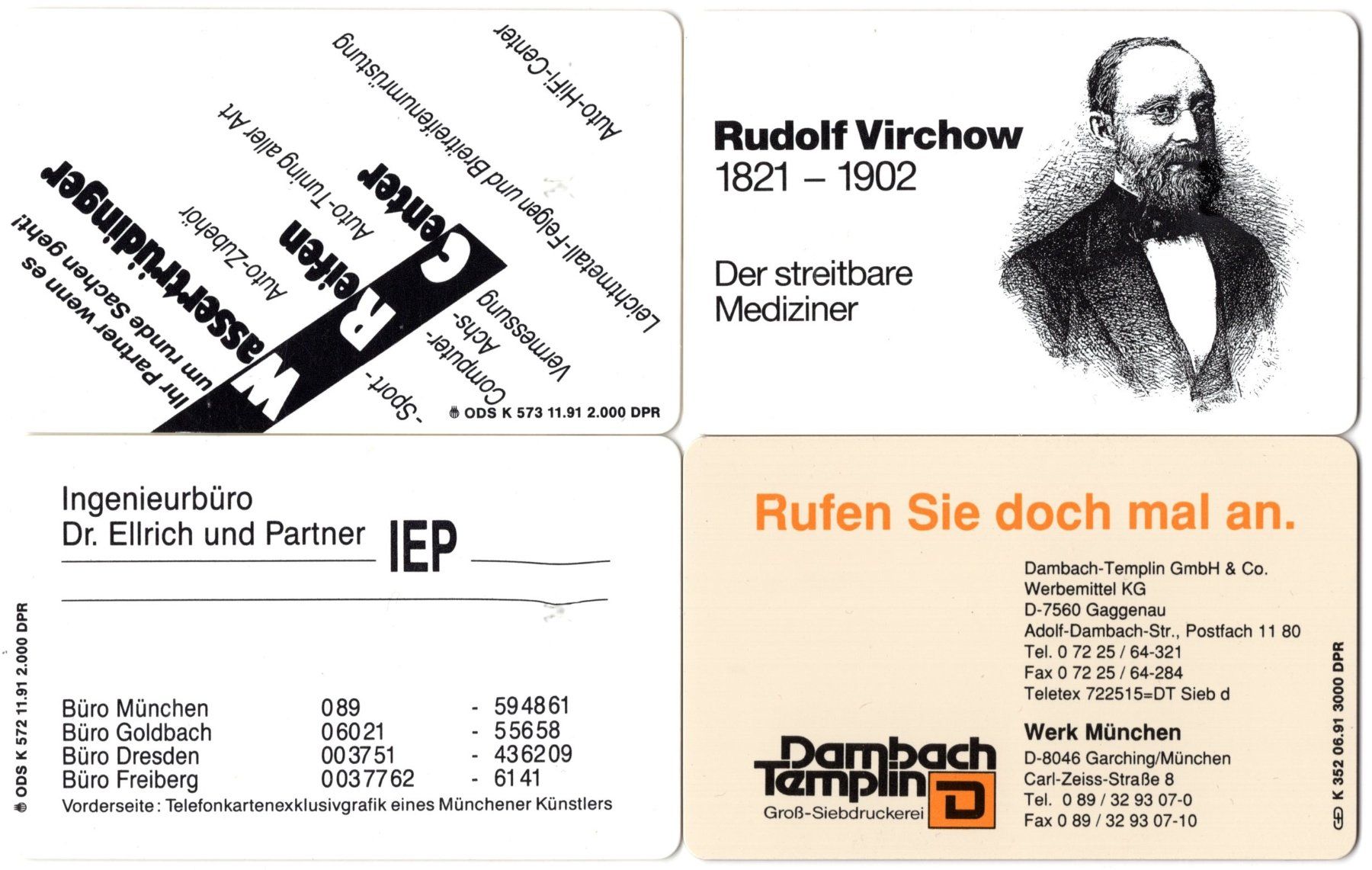 Telefon- & Taxkarten: 4 Dummy Telefonkarten aus Deutschland – Gebraucht aus Eglisau von Chperfins 1
