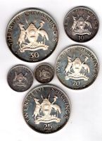 Uganda 6 stück fine silber 1000 UNC mit original etui Gr.185