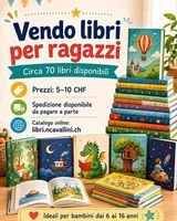 Vendo circa 70 libri per ragazzi/e dai 6 ai 16 anni