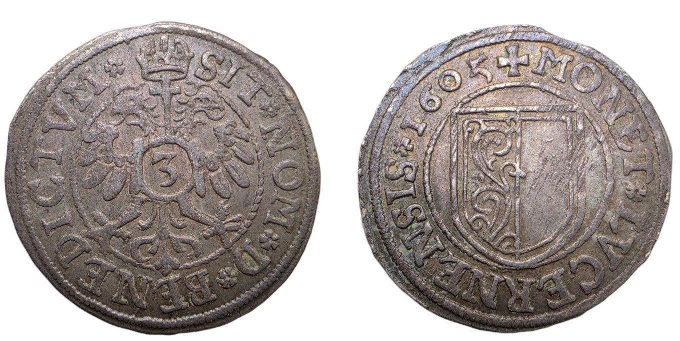 Tutti le monete: Suisse / Schweiz Lucerne Groschen 1605 – Usato da Genève venduto da Numis-Magna