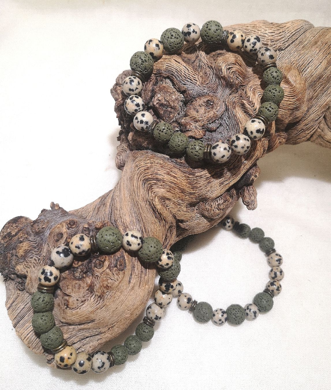 Bracciali & Braccialetti: Lava-Dalmatiner Jaspis Armk. - Spendenaktion – Nuovo (secondo la descrizione) da Unterkulm venduto da Nachtigall 4