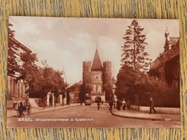 Photo Karte / Basel - Missionsstrasse & Spalentor von 1921