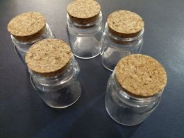 24x Glasflasche 50ml Korkverschluss - Petite bouteille verre