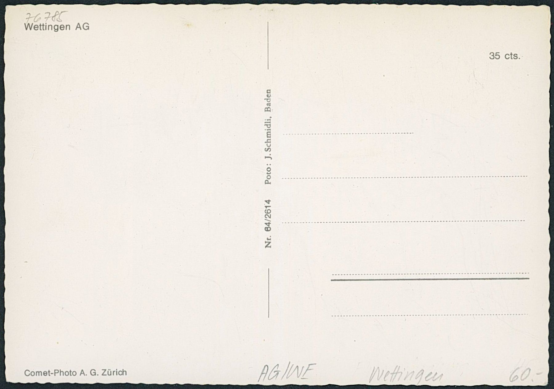 Cartoline postali: AG Wettingen – Nuovo (secondo la descrizione) da Schindellegi venduto da Jonathan77 1