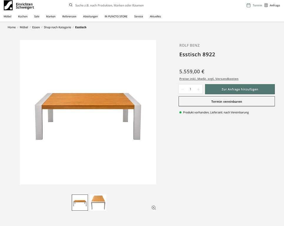 Rolf Benz Tavoli: ROLF BENZ 8922 dining table – Usato da Weiach venduto da A.Hatem 4