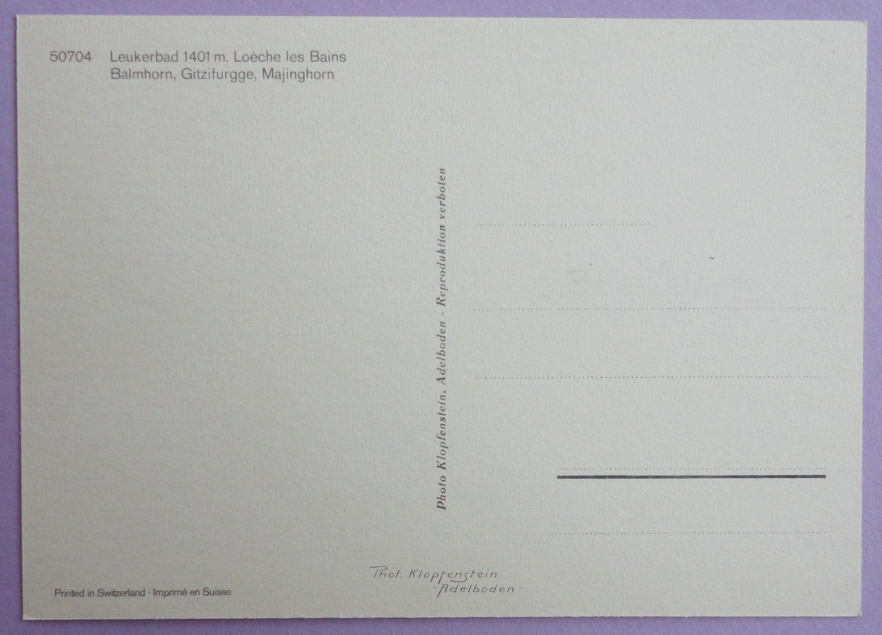 Cartoline postali: Leukerbad 1401 m, Loèche les Bains – Usato da Fétigny venduto da Billy2miny 1