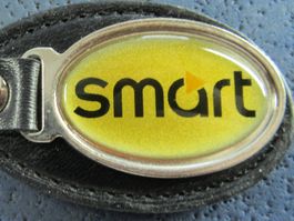 smart AUTO LOGO SCHLÜSSELANHÄNGER LEDRIG GROSSS VINTAGE