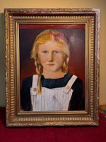 Gemälde Mädchen Porträt im goldfarbenen Rahmen 55.3x67.8cm