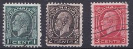 3 Timbres  Canada George V 1932 obl.