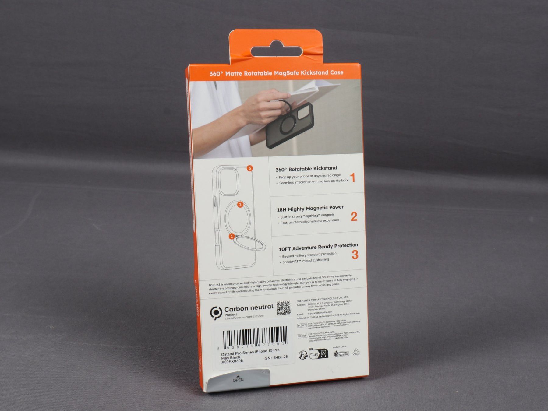 Cover & Protezioni schermo: TORRAS Ostand Pro iPhone 15 Pro Max Black – Nuovo (secondo la descrizione) da Steinen venduto da Restwert_Steinen 7
