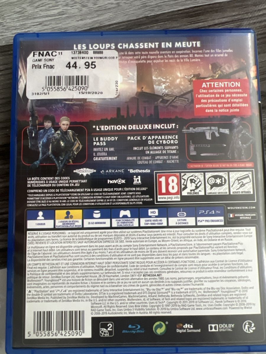 Giochi: Jeu PS4 Wolfenstein Youngblood Édition Deluxe avec Buddy Pas – Usato da Biel/Bienne venduto da DEGRIFE 1