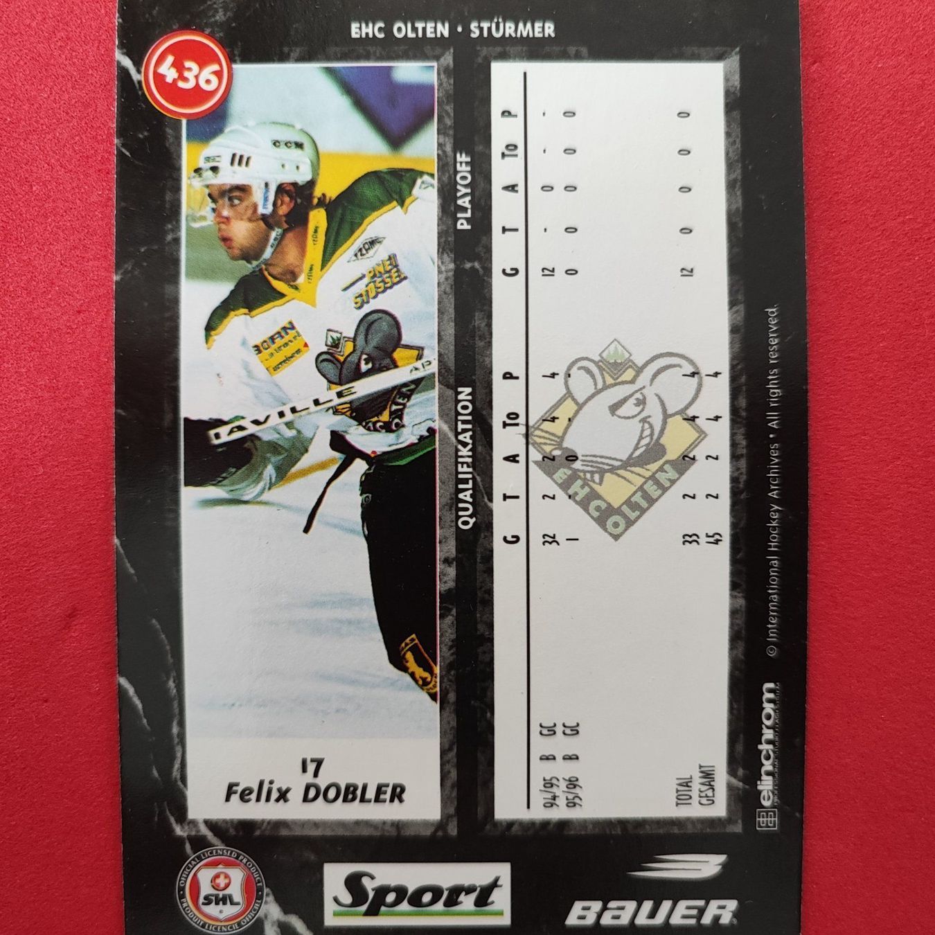 Carte collezionabili: Felix Dobler - EHC OLTEN - 1996/97 – Usato da Dübendorf venduto da kb86_MOVIE 1