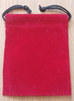Samtbeutel 8,2 x 6,7 cm mit Zugschnur rot