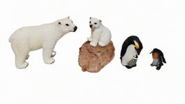 Schleich Polar-Tier Set - Eisbär, Eisbärbaby, Pinguine