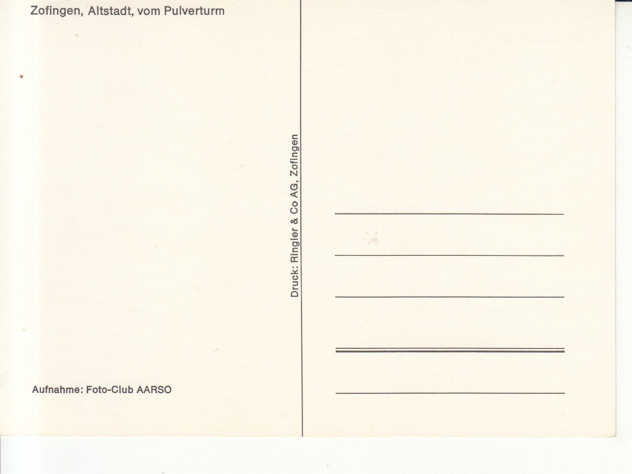 Cartoline postali: Zofingen ca. 1970 – Usato da Bürglen TG venduto da StampGraf 1