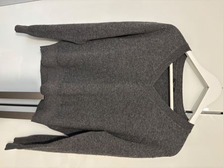 Massimo Dutti grauer Pullover mit V-Ausschnitt