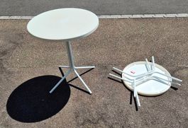 2x Schaffner Gartentisch / Bistrotisch weiss (klappbar)
