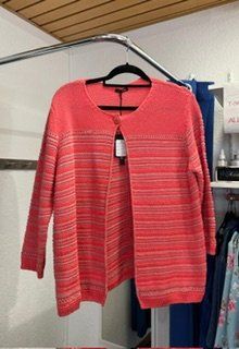 NEU Strickjacke, koralle-gestreift, Gr. 44
