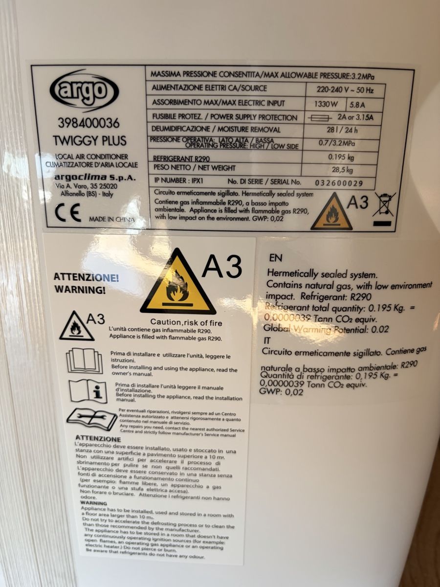 Argo Klimageräte: Klimagerät ARGO Twiggy Plus mit WIFI – Neu (gemäss Beschreibung) aus Zumikon von Gigi64 5