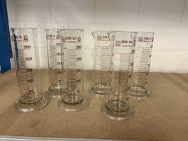 6x Messzylinder 250ml Silberbrand Eterna Rundfuss Sommer