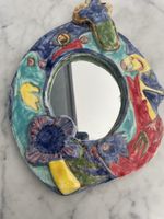 Wandspiegel Keramik handgefertigt buntes Design Unikat