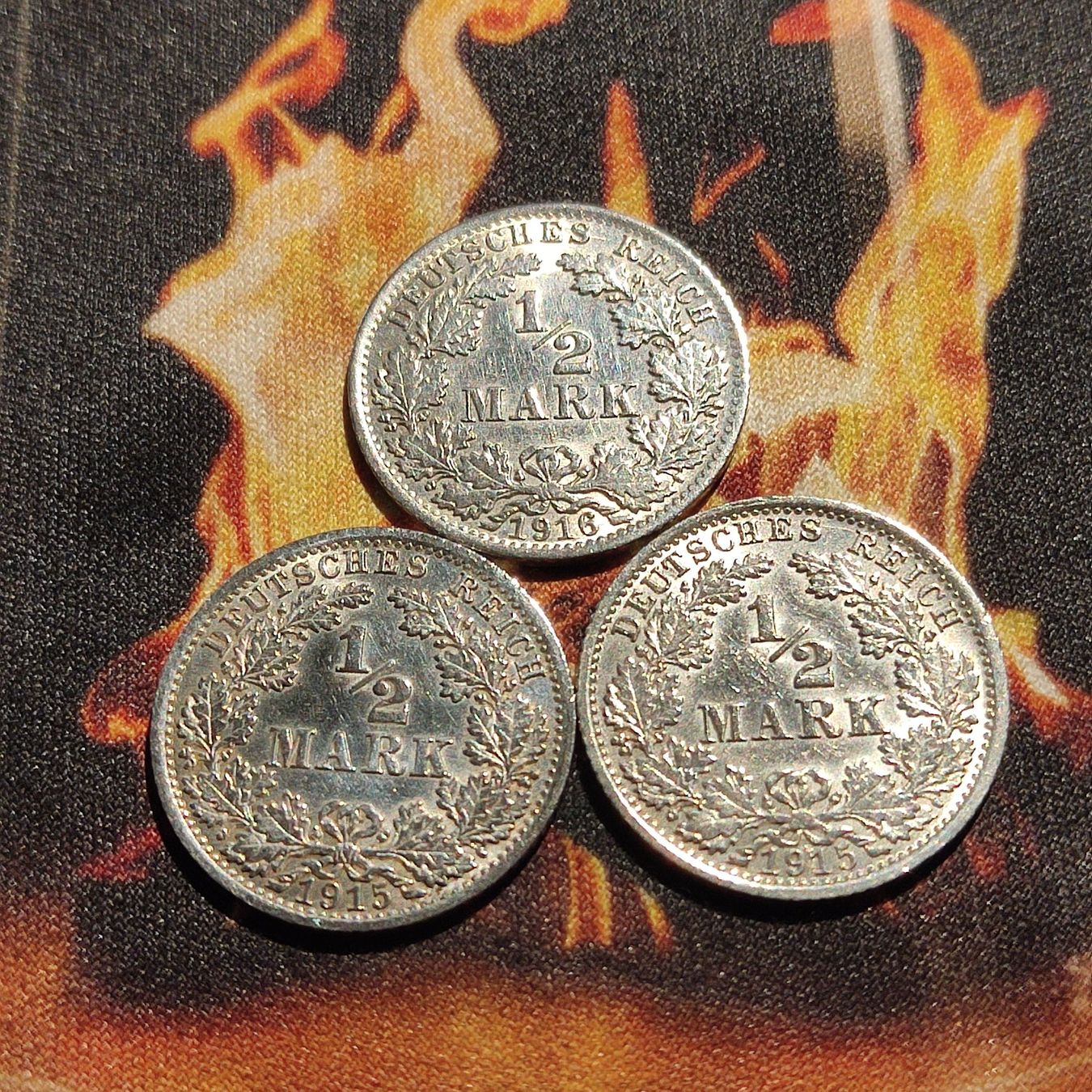 Tutti le monete: 1/2 Mark 1915, 1915, 1916, Silber, Vz – Usato da Rieden SG venduto da res1291 3