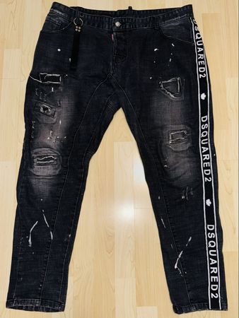 Jeans Dsquared2 neri taglia 56 effetto used