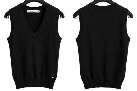 Tommy Hilfiger Pullunder aus Wolle schwarz Grösse S