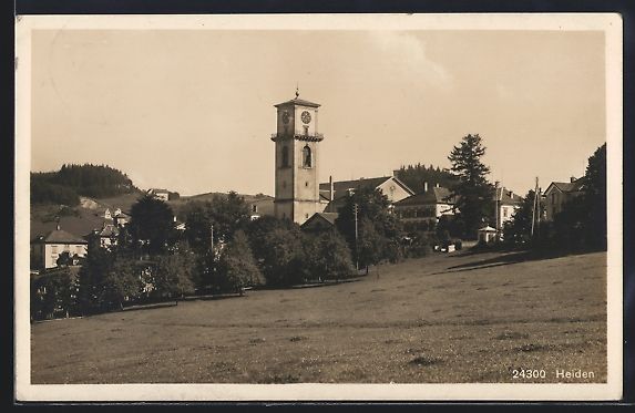 Ansichtskarten: AK Heiden, Ortspartie mit Turm, 1932 – Gebraucht aus Berlin von bartko-reher