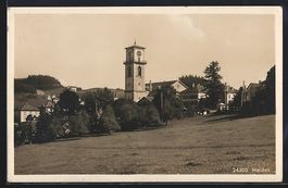 AK Heiden, Ortspartie mit Turm, 1932