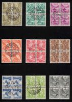 1936 Landschaften Nr.201y-209y im 4er-Block ʘ