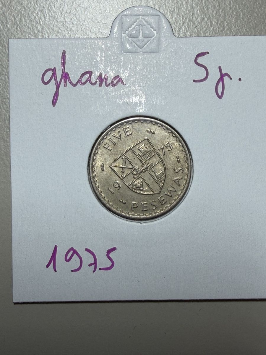 Tutti le monete: Ghana - 5 cedis - 1975 – Usato da Payerne venduto da Mike1682