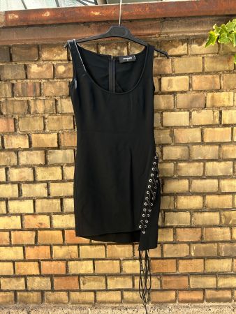 black Dsquared2 mini lace up dress