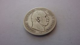 Silbermünze aus Preussen : 2 Mark Kaiser Wilhelm 1876 , ss
