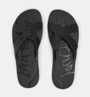 CHRISTIAN LOUBOUTIN Loubi Cross Slides Gummi Sandale 44